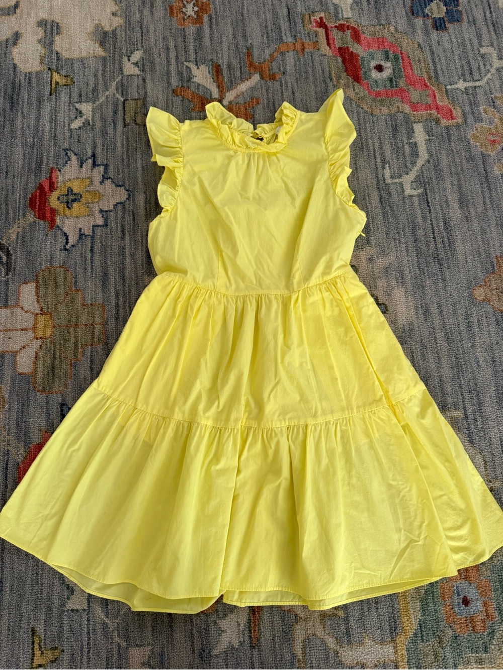 Marie Oliver Taren Dress mini dress A line ruffle tiered cotton yellow XS - Picture 2 of 7